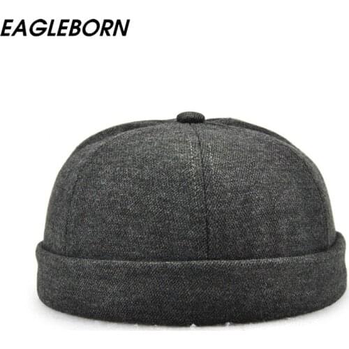 Brand EAGLEBORN 2020 Fashion Design Chinese-Style Round Hat Unisex Snapback Couple Caps Flanging Solid Color Fashion Mens Hats