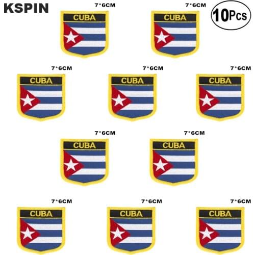 Cuba Flag Embroidery Patches Iron on Saw on Transfer patches Sewing Applications for Clothes in Home&Garden