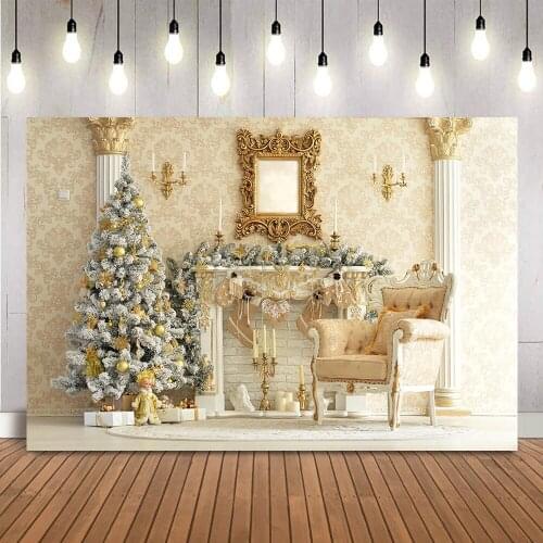 Photography Background Christmas Living Room Children Baby Birthday Portrait X-mas Party Decoration Photo Booth Background Props