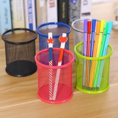 Creative Metal Mesh Pen Holder Pencil Ruler Holder Desk Organizer for Pens Stationery School Supplies Office Storage Accessories