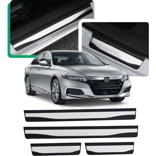 LFOTPP Car Stainless Steel Door Sill Cover For Accord 10th/Pilot 2018 2019 Door Sill Trim Strip Auto Interior Accessories 4 Pcs