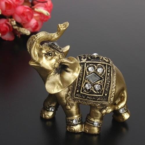 Hot Exquisite Feng Shui Elegant Elephant Statue Lucky Wealth Figurine Ornaments Gift for Home Office Desktop Decoration Crafts