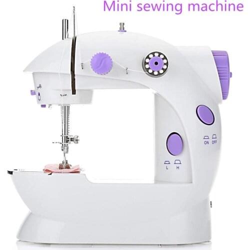 Mini Sewing Machine With Lamp Desktop Household Speed Adjustment Sewing Machine Machine with Needle Protector for Beginner