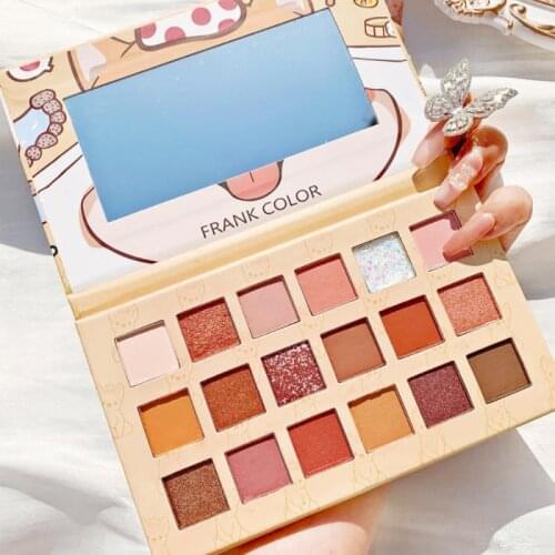 Fashion Matte Eyeshadow Palette 18Color Glitter Eyeshadow Long Lasting Waterproof Makeup Pallet Shimmer Potato Eyeshadow Palette
