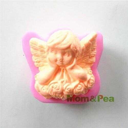 Mom&Pea 0525 Angel Thinking Shaped Silicone Soap Mold Cake Decoration Fondant Cake 3D Mold Food Grade Silicone Mould