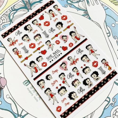 SHE-183 Cartoon doll 3D Back glue Nail Art Stickers Decals Sliders Nail ornament decoration