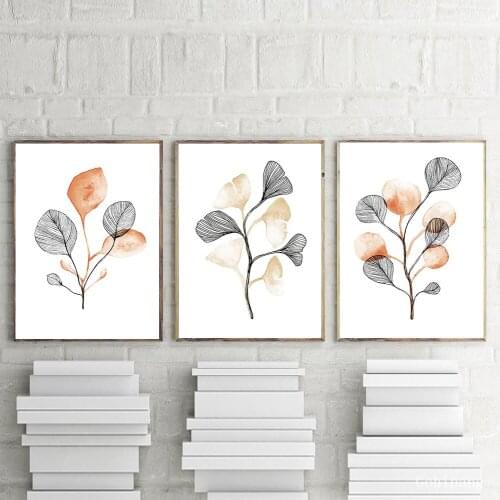 Watercolor Flower Plant Wall Art Canvas Painting Green Style Nordic Posters and Prints Decorative Pictures Gift for Plants Lover