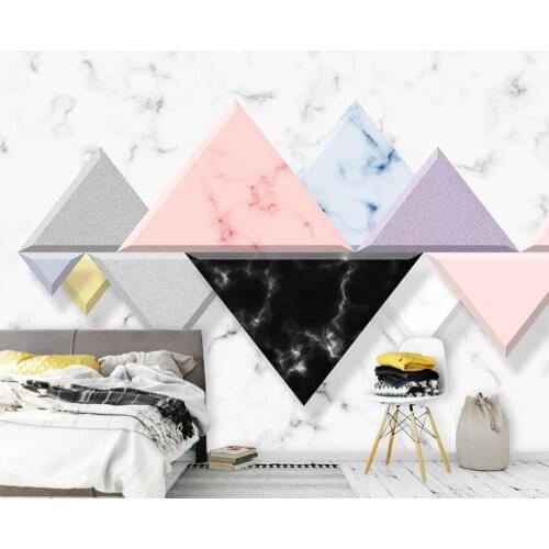Bacal Custom 3D wallpaper mural 5D Nordic modern simple stone pattern geometry TV background wall home decoration painting huda