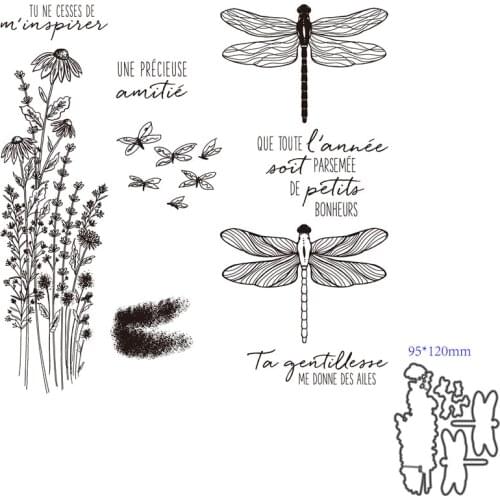 French word 2021 3D New spring Metal Cutting Dies and Scrapbooking For Paper Making Birthday Embossing Card Craft Stamps Set