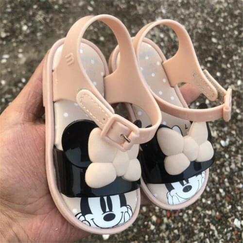New 2021 Xia Mei lisa children Melissa m * baby Minnie mouse ears leakage toe jellies sandals