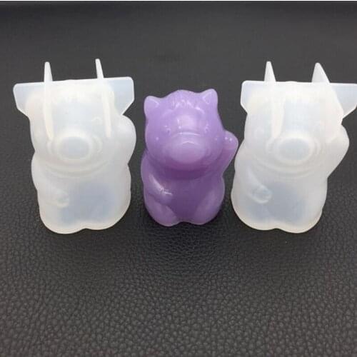 Diy Crystal Epoxy 3D Mirror Blessing Pig Mold Aromatherapy Plaster Handmade Silicone Molds 2020 NEW
