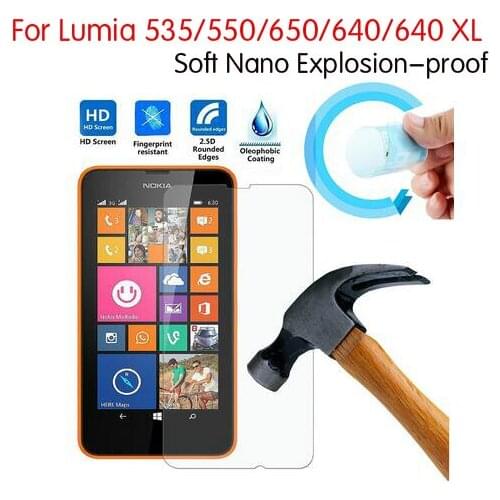 Newest Soft Explosion-proof Nano Protection Foil Film For Microsoft Lumia 535 550 650 640 640 XL Cover Not Tempered Glass