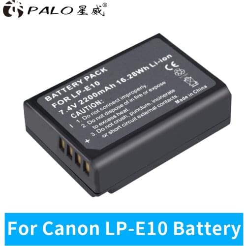 PALO 1pc 2200mAh LP-E10 LP E10 LPE10 Digital Camera Battery For Canon 1100D 1200D 1300D Rebel T3 T5 KISS X50 X70 Battery