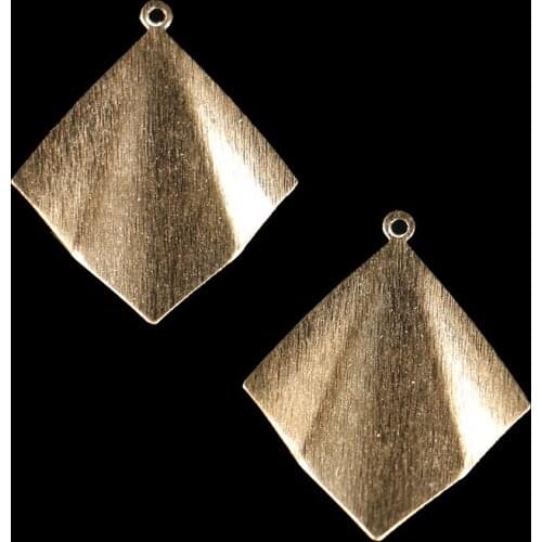 20 pieces 32*26.6mm brass single hanging brushed rhombus small pendant fan-shaped pendant ladies bracelet necklace accessories