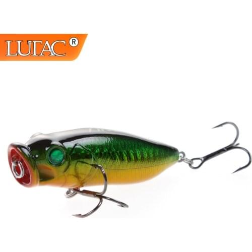 Lutac Popper Pesca Fishing Lure Artificial Tackle Floating Swimbaits 65mm 10g Wobblers