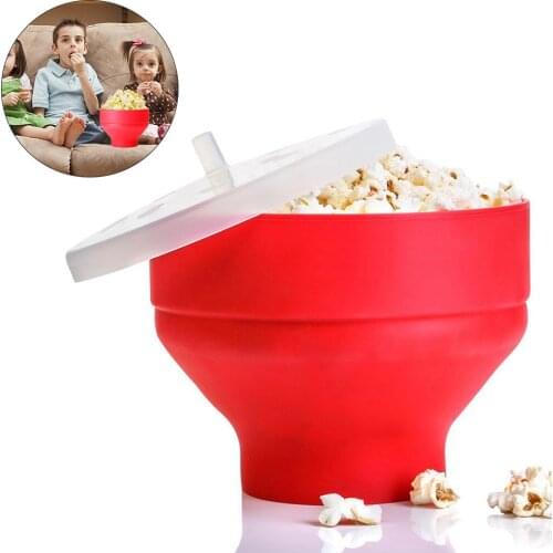 Microwave Popcorn Popper Silicone Popcorn Maker Collapsible Bowl with Lid