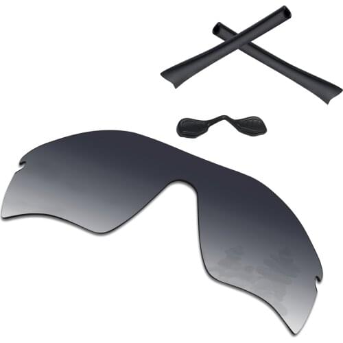 SmartVLT Gray Gradient Polarized Replacement Lenses and Black Rubber Kit for Oakley Radar Path Sunglasses