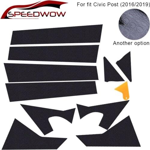 SPEEDWOW Car Window Pillar Post Cover Trim Moulding For Honda Civic Sedan 2016-2019 Car Window Pillar Posts Cover Trim Black