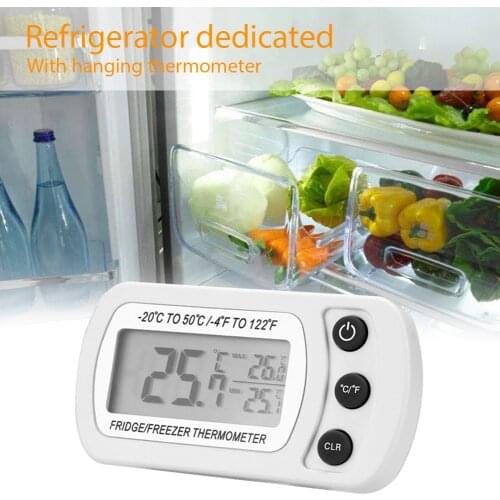 Convenient Digital Refrigerator Thermometer Fridge Freezer High Precision Electronic Thermometer Alarm with Magnet Hook Detector