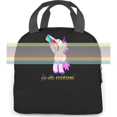 Wos Ladies Girls Tumblr Unicorn Rainbow Drink Glitter Princess Celeb New Sexy women men Portable insulated lunch bag adult