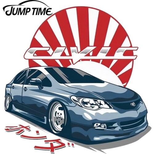 JumpTime 13cm x 12.8cm For Honda Civic FD JDM Japanese Vinyl Sticker Car Stickers Waterproof Accessories Car Bumper Window Decal