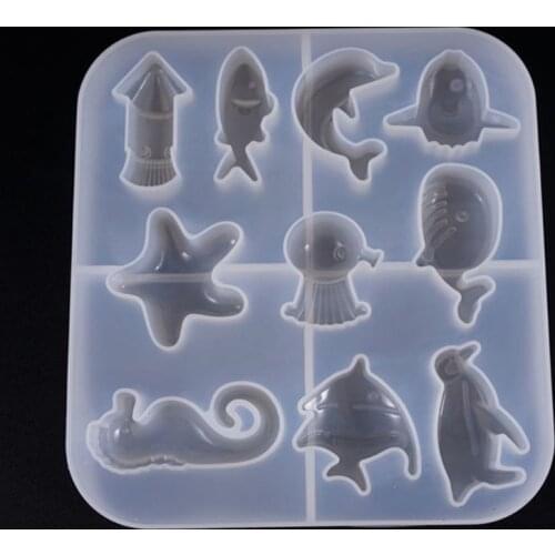 DIY Jewelry Marine Style Crystal UV Epoxy Mold Creative Starfish Penguin Shape Collection Silicone Molds