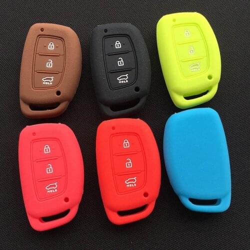 ZAD Silicone car key case cover FOR Hyundai TUCSON ix25 i30 MISTRA ACCENT IX35 SOLARIS 2017 3 buttons smart key car accessories
