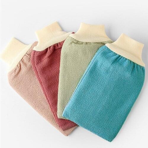 1pc Bath Scrub Glove Exfoliating Body Facial Tan Massage Glove Exfoliator Glove Random Color Shower Wash Hot Bathing Accessories