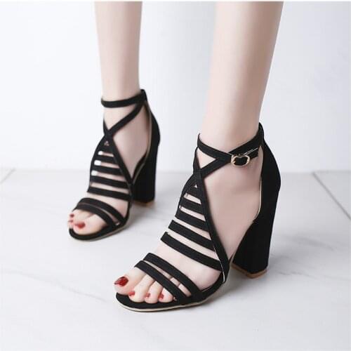 2021 Summer Sexy Sandals Lady High Heels Design Womens Cross Strap Bandage Shoes Lady Party Female Ankle Strap