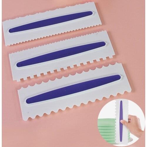 3pcs Cake Scraper Pastry Icing Comb Set 6 Design Textures Baking Decorating Tools Cupcake Kitchen Bakeware Tool