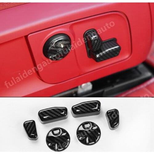 6pcs For Maserati Levante 2016-2020 ABS Carbon fiber Seat adjustment knob trim cover Car Styling Accessories