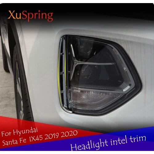 Car Headlights Air inlet frame cover Trim Chromium Styling Exterior Accessories For Hyundai Santa Fe Santafe IX45 4TH 2019 2020