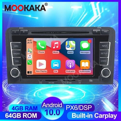 Android 10.0 4+64GB Car Radio Carplay For AUDI A3 2003-2013 Touch Screen Autoradio DSP CD DVD Multimedia Player GPS Navigation