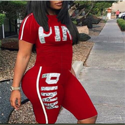 Plus Size Letter Print Casual 2 Piece Set Tracksuit Summer Fashion Ladies Clothes Sweat Suits Women Short Sleeve Two Piece Set