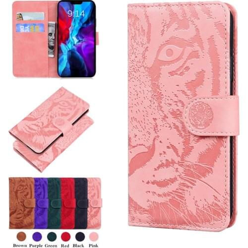 FLYKYLIN Flip Wallet Leather Case For Huawei Honor 10 20 Lite 10i 8S 9X Capa Tiger Embossed Pattern Full Protection Coque Cover