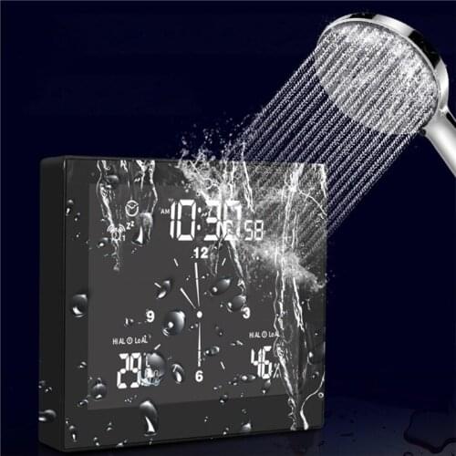 Digital Clock Waterproof Wall With Temperature&Humidity Display Bathroom Shower Suction Countdown Alarm Timer Fast Delivery