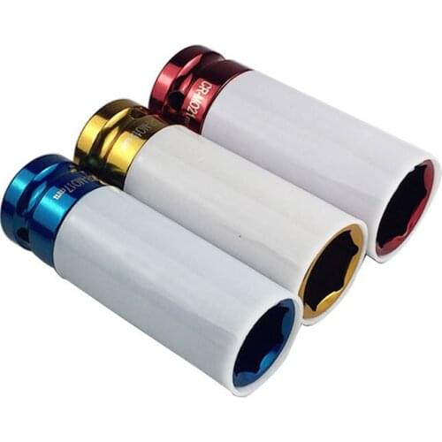 17 /19/ 21mm Colorful sleeve Tire protection sleeve Wall Deep Impact Nut Socket Alloy Wheel