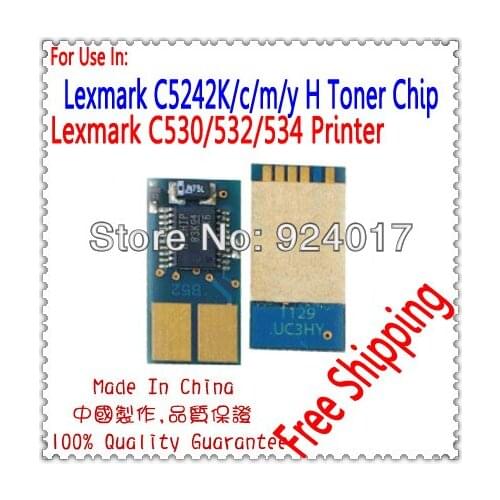 Color Toner Chip For Lexmark C530DN C532DN C532N C534DN C534DTN C534N Printer,For Lexmark C530 C532 C534 530 532 534 Toner Chip