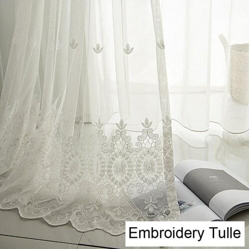 Dreamwood 2021 New Arrived High Quality Embroidery White Customized Voile Curtain For Living Room Luxury Eco-friendly Tulle