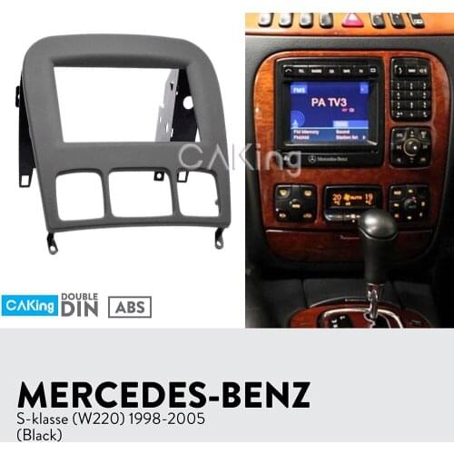 Double Din Car Fascia Radio Panel for MERCEDES BENZ S klasse (W220) 1998-2005 Dash Fitting Kit Facia Face Plate Bezel Adapter