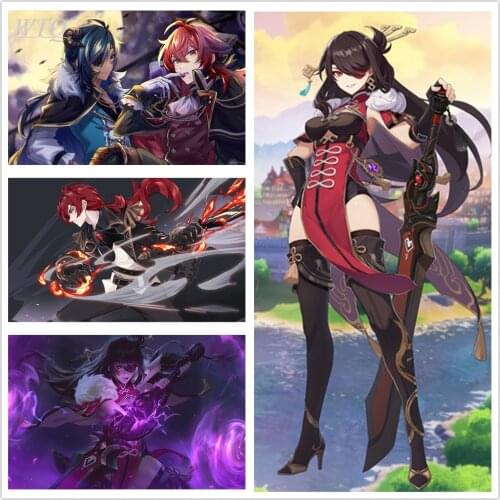 Genshin Impact Game Poster Diluk/ke Li Anime Posters Wall Poster Canvas Painting Wall Decor Poster Wall Art Picture Home Decor