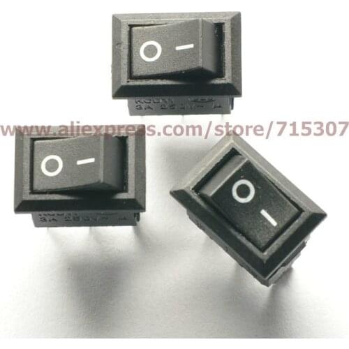 PHISCALE 20pcs/lot 3 Pin 3A 250V Black Button Rocker Switch KCD11 On - Off Import Rocker Power Switches 14.5MM*10MM