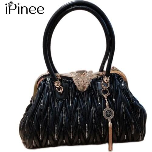 IPinee Black Fashion Bag Female Luxury Butterfly Women Handbag Casual Messenger Tote Bag High Quality Hand Bag