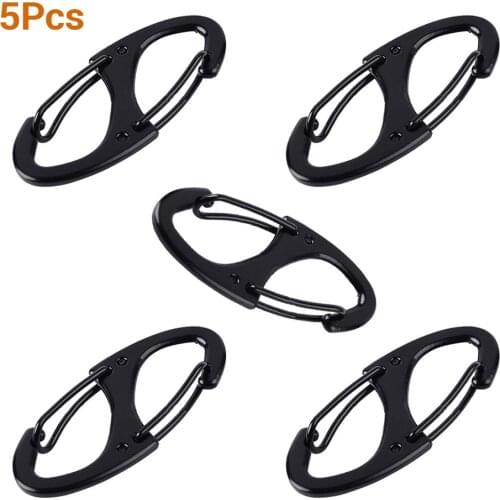 5Pcs Locking Carabiner Keychain 8 Ring Quick Release Clip Buckle Protable Quickdraws Hiking Climbing Camping Tool Gear