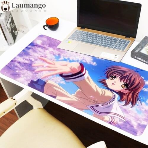 Anime Mouse Pad Gamer Gaming Computer Table Deskpad Clannad PC Gamer Rubber Mat Stitch Big Mousepad Keyboards Accessories Mice