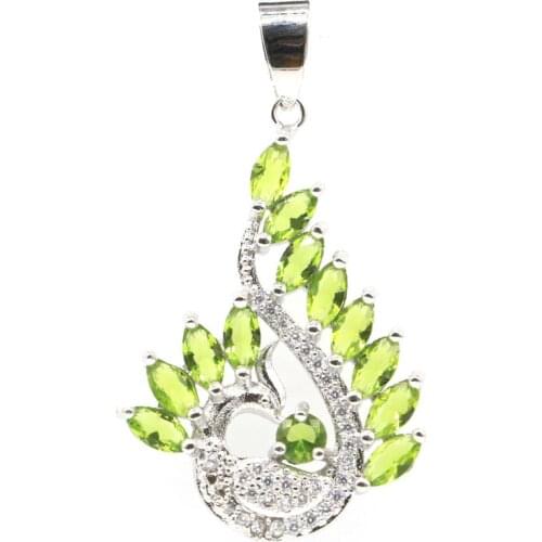 28x18mm Lovely Pink Tourmaline Smoky Topaz White Zircon Gift For Girls SheCrown Silver Pendant Daily Wear