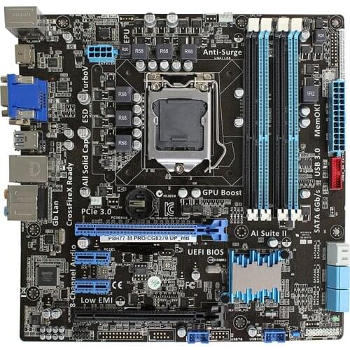 Asus P8H77-M PRO/CG8270/DP_MB LGA 1155 Intel H77 Desktop PC Motherboard DDR3 Core i3 i5 i7 Cpus VGA DVI SATA2 USB 3.0 PCI-E X16
