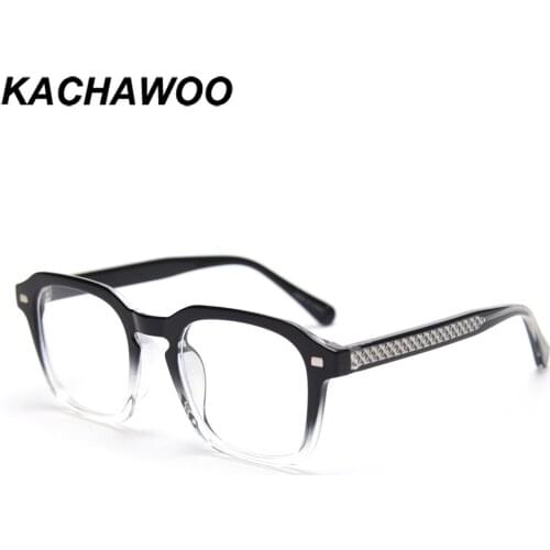 Kachawoo square glasses for men grey black transparent eyeglass frames women fashion TR90 thick frame high quality Korean style