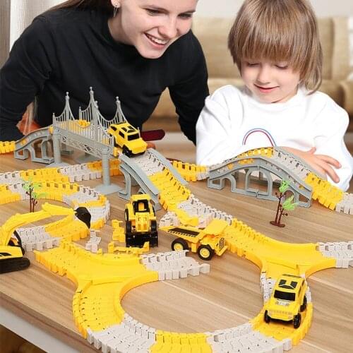 Children Simulation Railway Tracks Car Toy Set Railway Electric Car DIY Flexible Variety Magical Road Rail Assembly Toy Gift