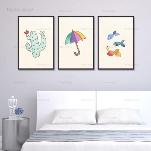 Fashionable Classical Cartoon Character Beautiful Art Wall Nordic Home Decoration Modern Picture for Baby Room Canvas Painting